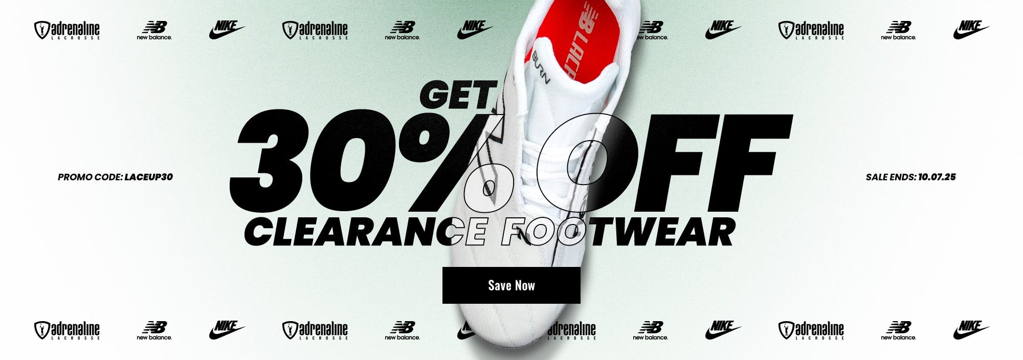 Get 30% off clearance footwear. Promo code: LACEUP30. Sale ends 10/7/25.