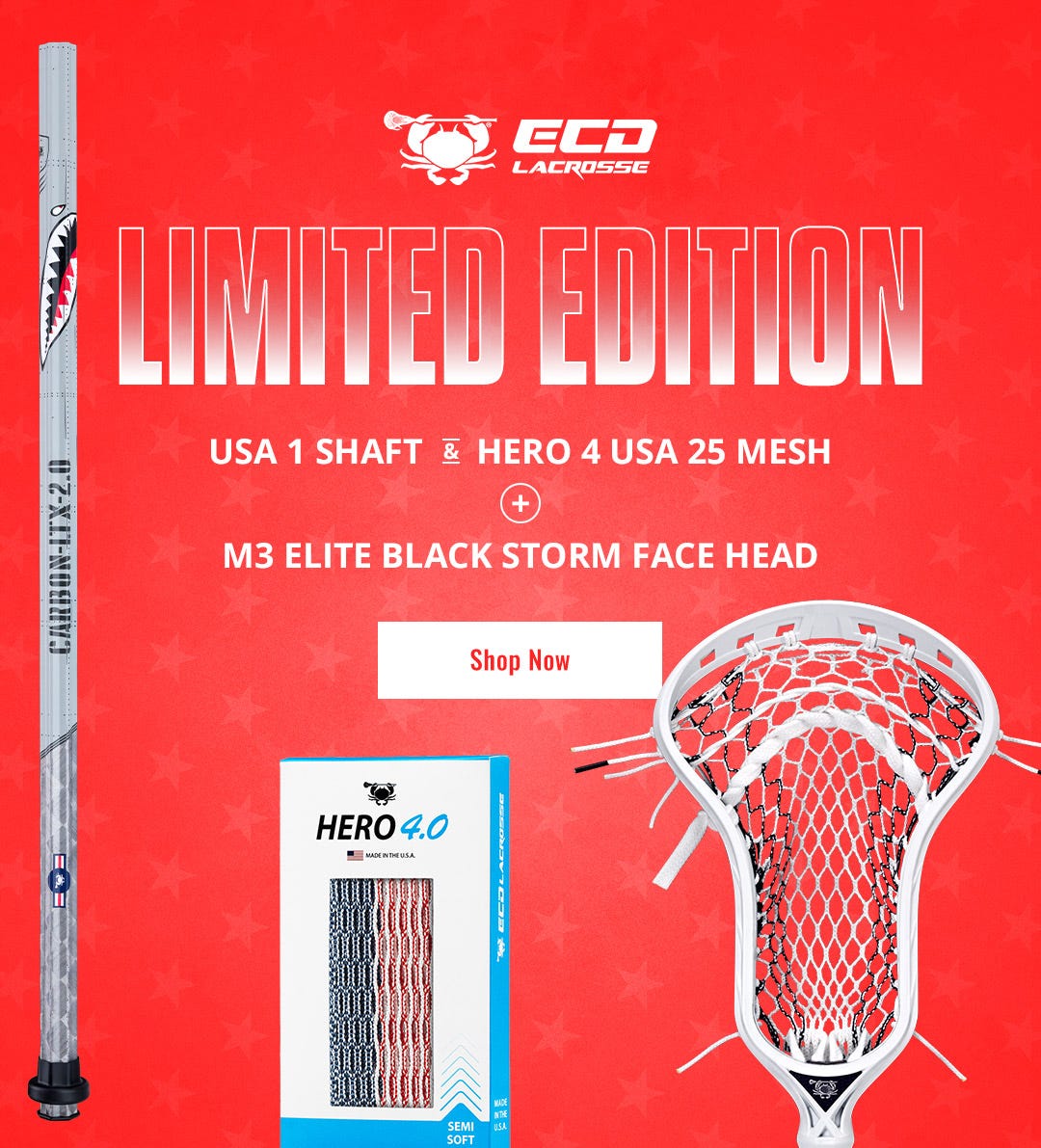 ECD Lacrosse Limited Edition 4th of July Equipment