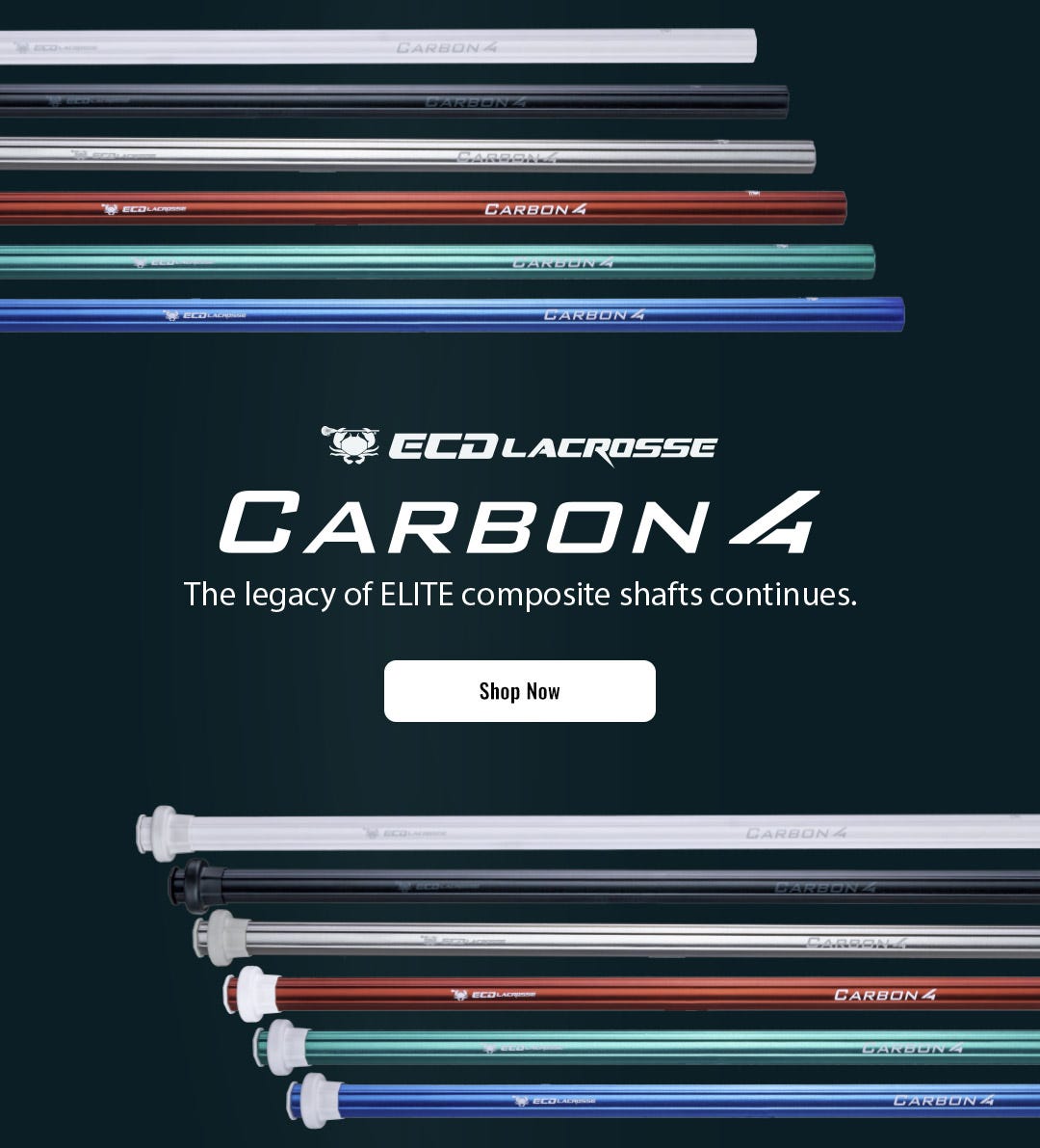 ECD Lacrosse Carbon 4 Shafts. The legacy of ELITE composite shafts continues.