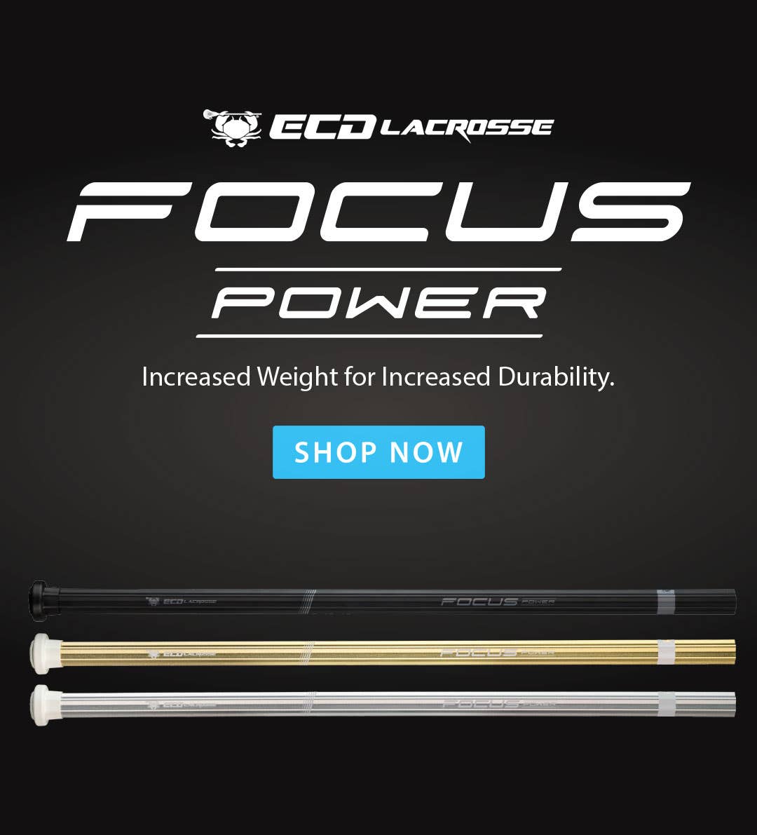 ECD Focus Power Lacrosse Shaft. Increased weight for increased durability.