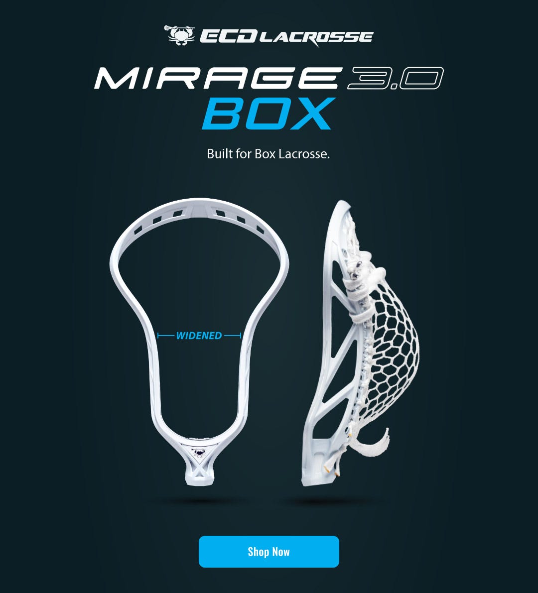 ECD Lacrosse Mirage 3.0 Box. Built for box lacrosse.