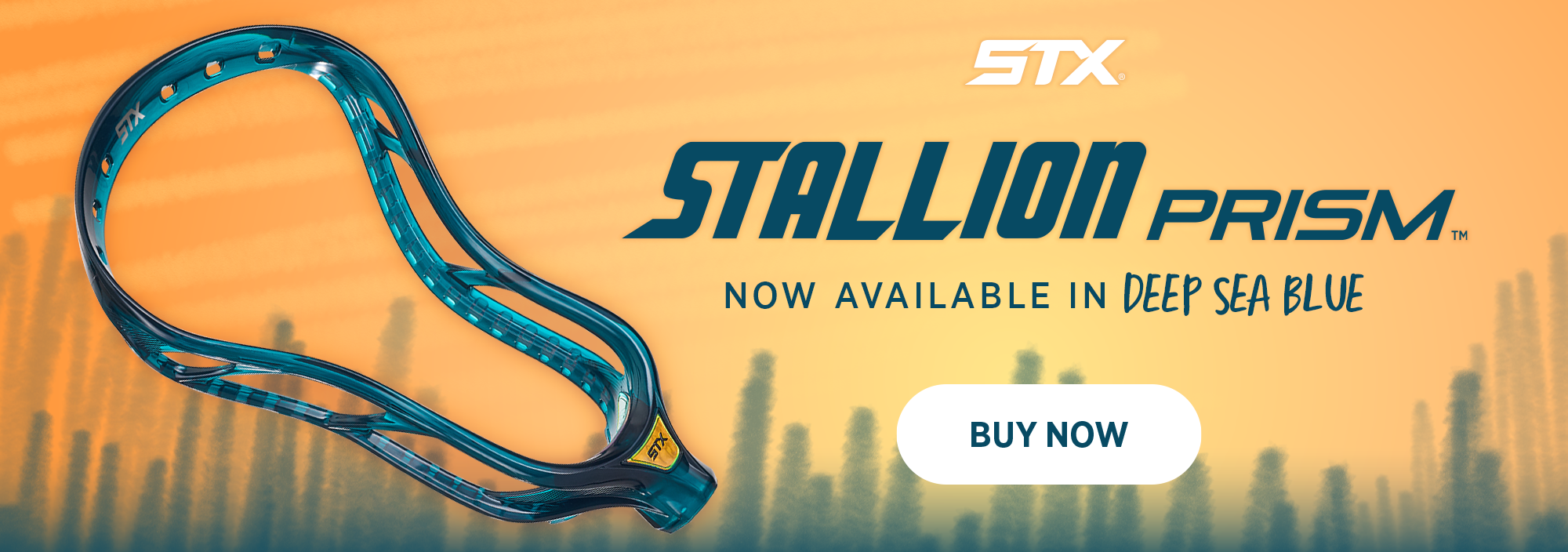 STX Stallion Prism Men's Unstrung Lacrosse Head - Deep Sea Blue