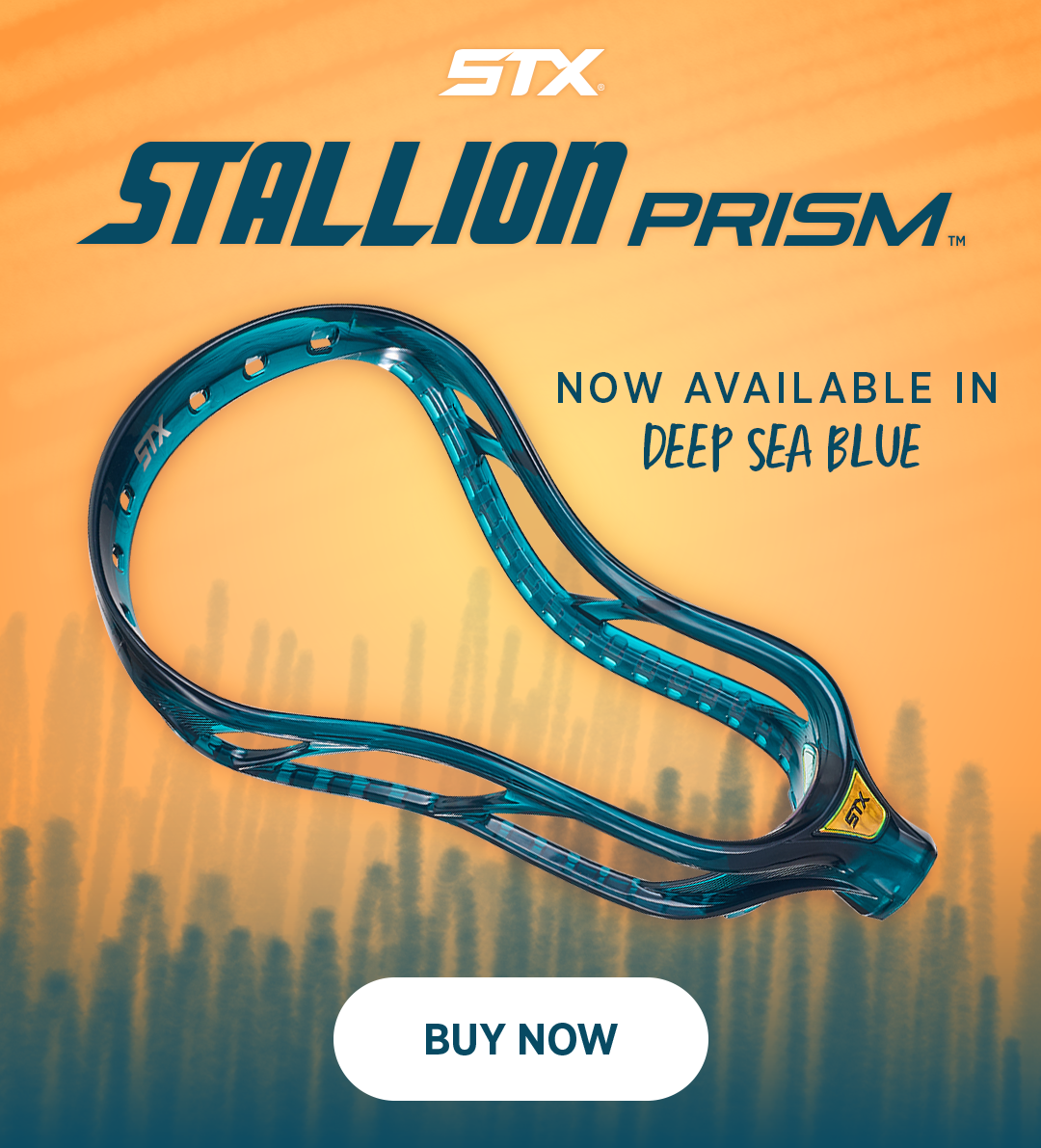 STX Stallion Prism Men's Unstrung Lacrosse Head - Deep Sea Blue
