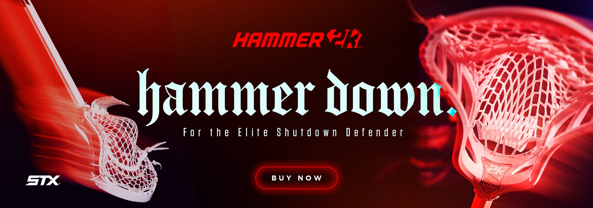 STX Hammer 2K Lacrosse Head. Hammer Down. For the elite shutdown defender.