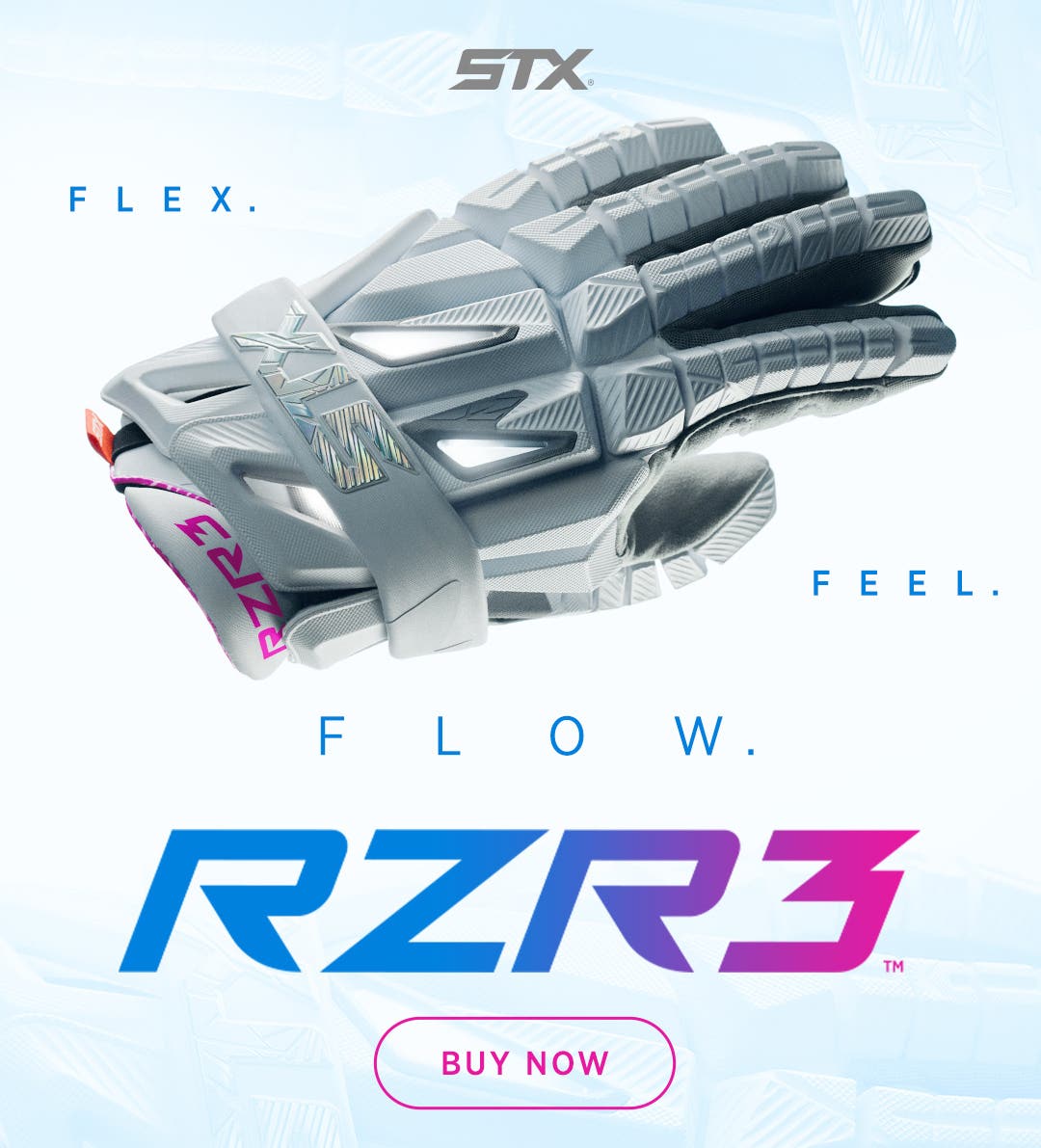STX Surgeon RZR 3 Lacrosse Gloves. Flex. Feel. Flow.