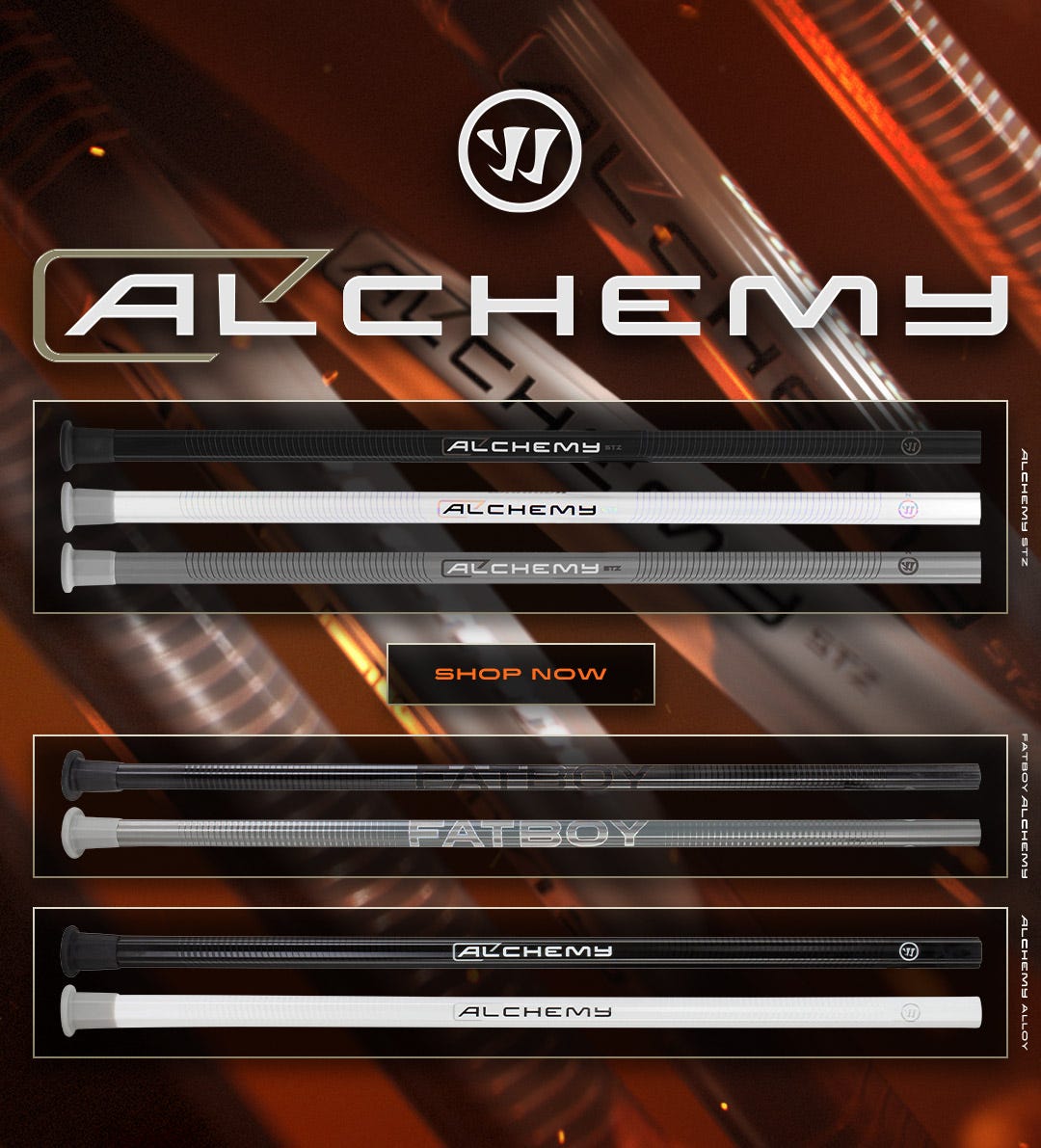 Warrior Alchemy Lacrosse Shafts