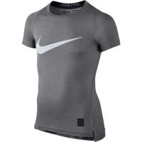 Nike Pro Hypercool HBR Youth Compression Short Sleeve Shirt in Gray/Black White