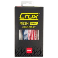 STX Crux Mesh Pro Women's Lacrosse Stringing Kit in Red/White Blue