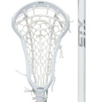 STX Exult Pro Women's Complete Lacrosse Stick Strung with the Lock Pocket - Exult Pro Shaft in White/Silver