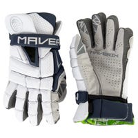 Maverik M6 Lacrosse Gloves in White/Navy Size