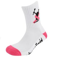 Adrenaline Breast Cancer Socks in White Size Large/X-Large
