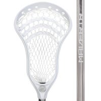 Maverik Optik Alloy Complete Lacrosse Stick Strung with Semi-Hard Mesh - 7000 Series Alloy Shaft in White