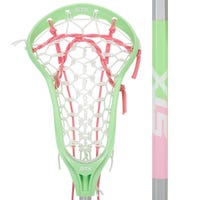 STX Crux Junior Girl's Complete Lacrosse Stick Strung with the Lock Pocket - Alloy Shaft in Green