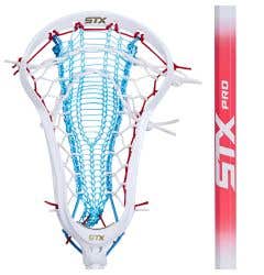 STX Aria Pro LE Red/White/Blue w/ Valkyrie Pocket Women's Complete Lacrosse Stick