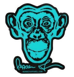 Monkey Sport by Pepper Foster - Monkey Logo Sticker (Teal)