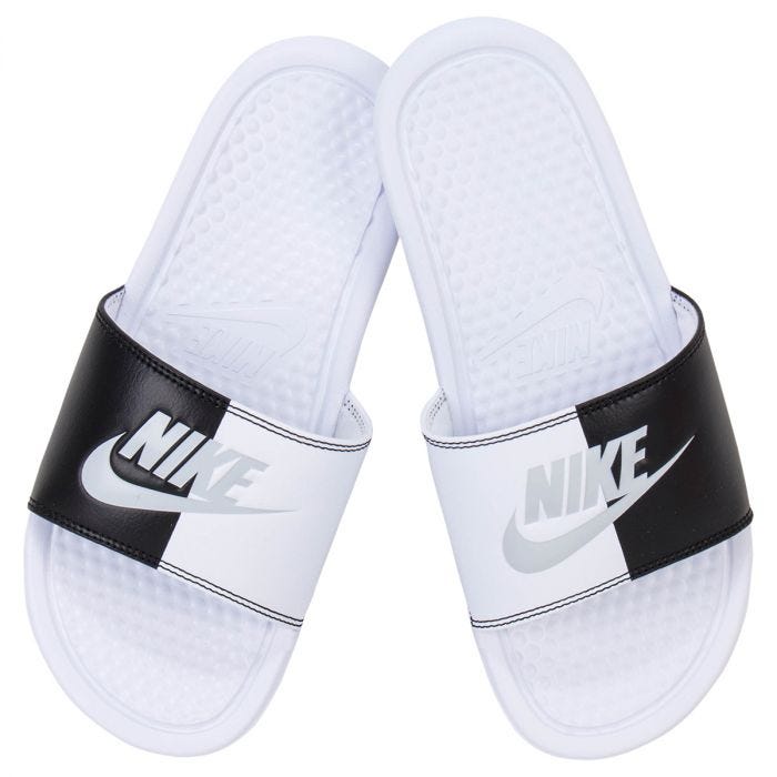 women's nike benassi slides white