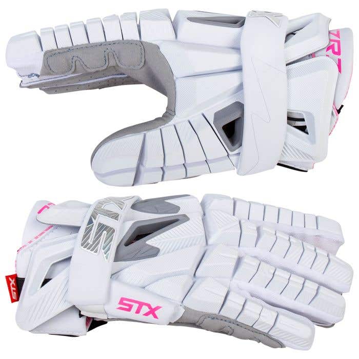 STX Surgeon RZR 3 LE White/Pink Lacrosse Gloves