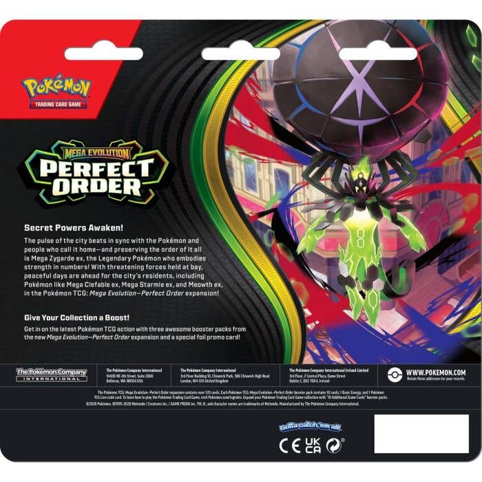 Pokemon TGC Mega Evolution: Perfect Order 3-Pack Blister
