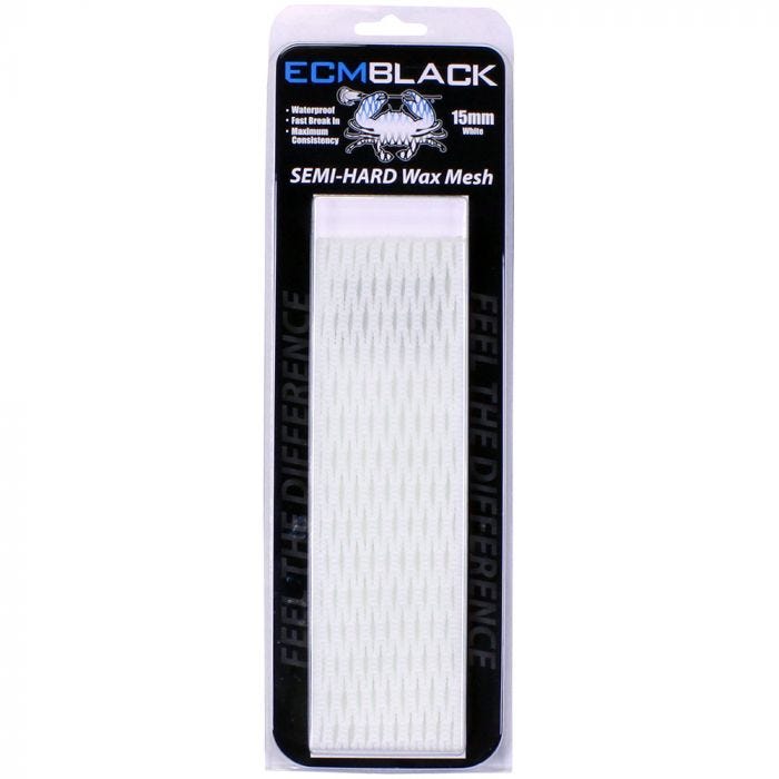 1-Pack East Coast Dyes Lacrosse Mesh ECM BLACK 15mm Semi-Hard Wax Field Mesh White ECMBLK-15m-Wht-1P 