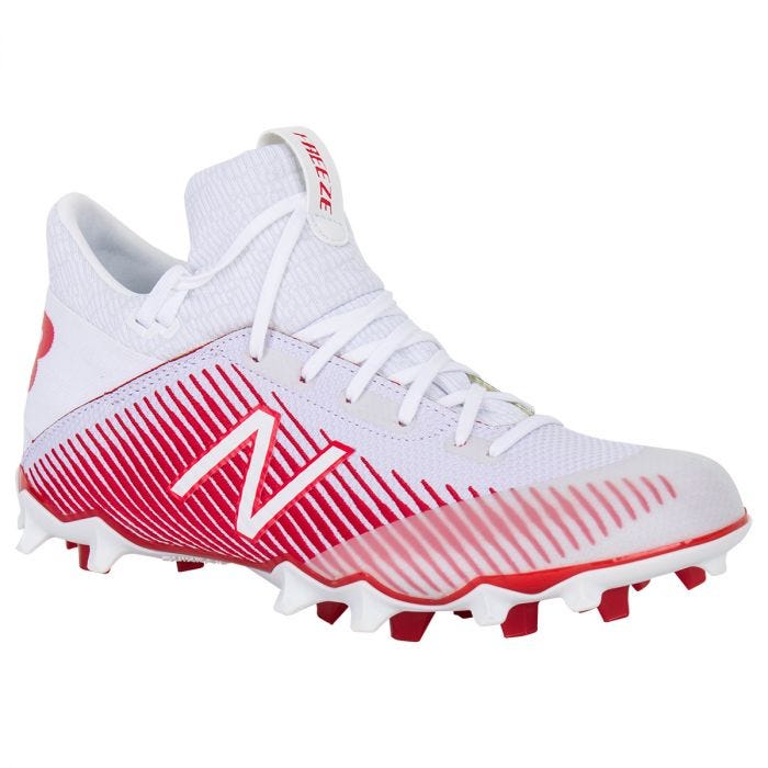 white and red cleats