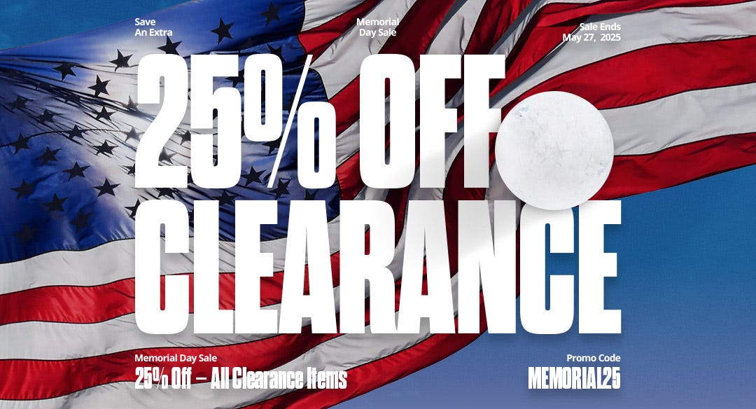 Memorial Day Sale: 25% off clearance