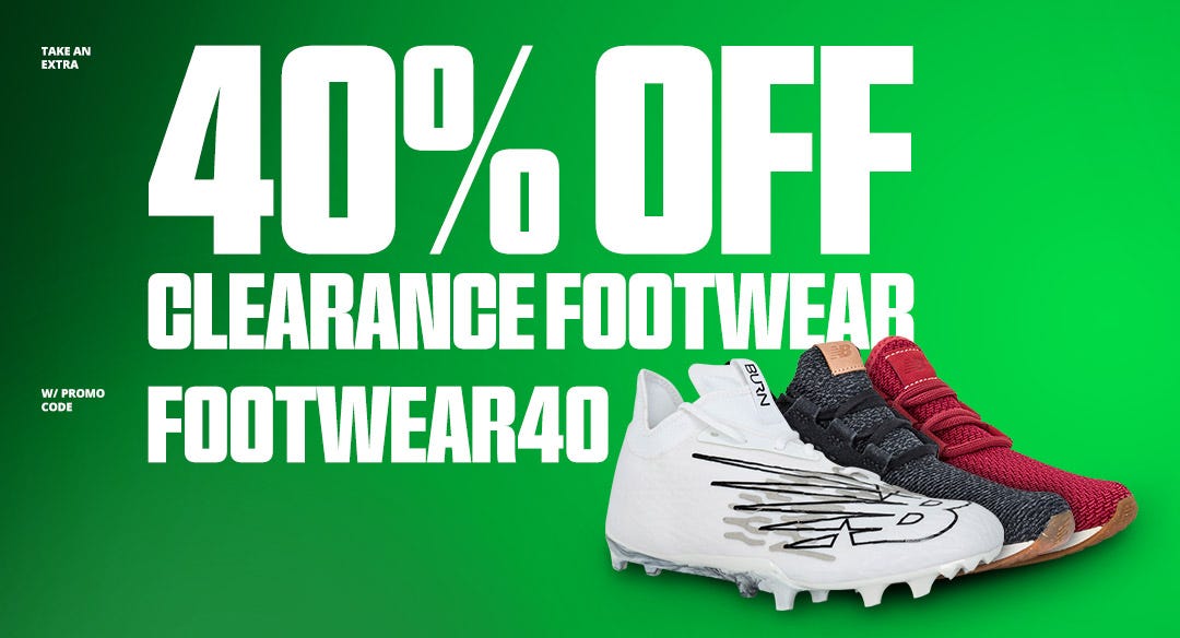Take an extra 40% off clearance footwear with promo code FOOTWEAR40