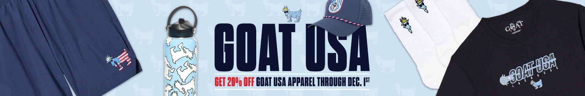 Goat USA Apparel. Get 20% off Goat USA apparel through December 1st.
